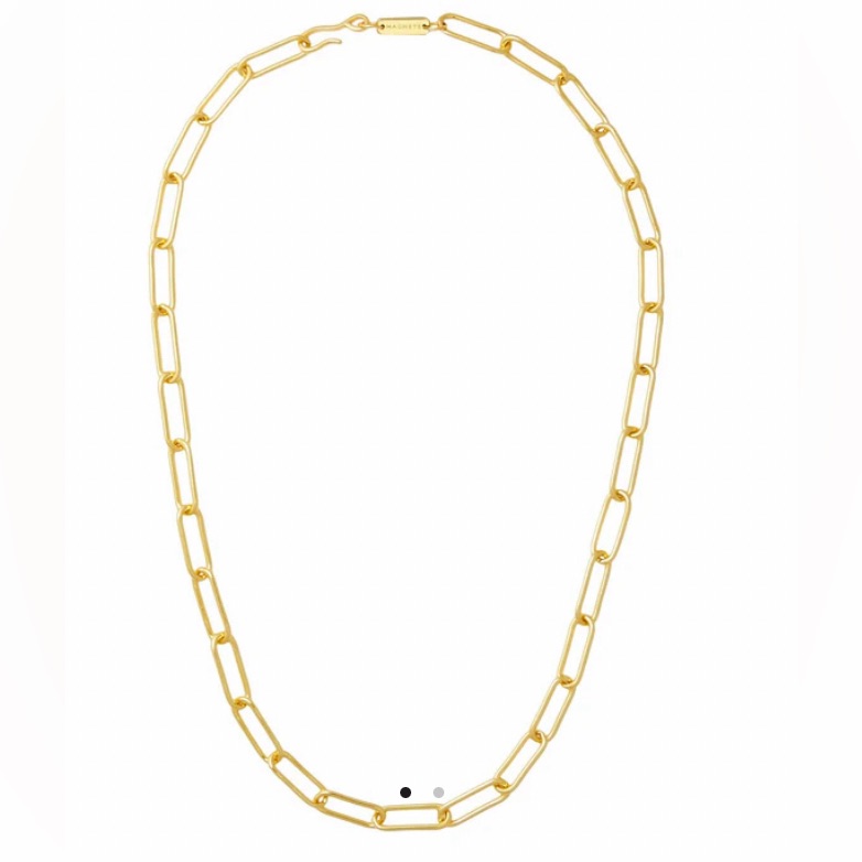 Machete Grande Paperclip Chain Necklace In 14k Plated Gold Nwot W Original Bag 52$